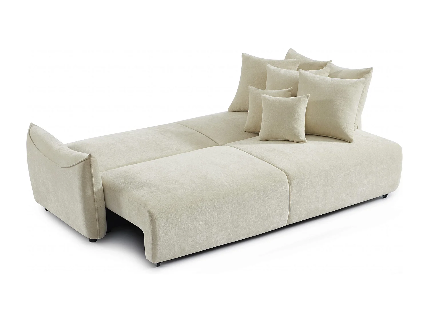 Canapé droit convertible tissu 3 places beige LYORA