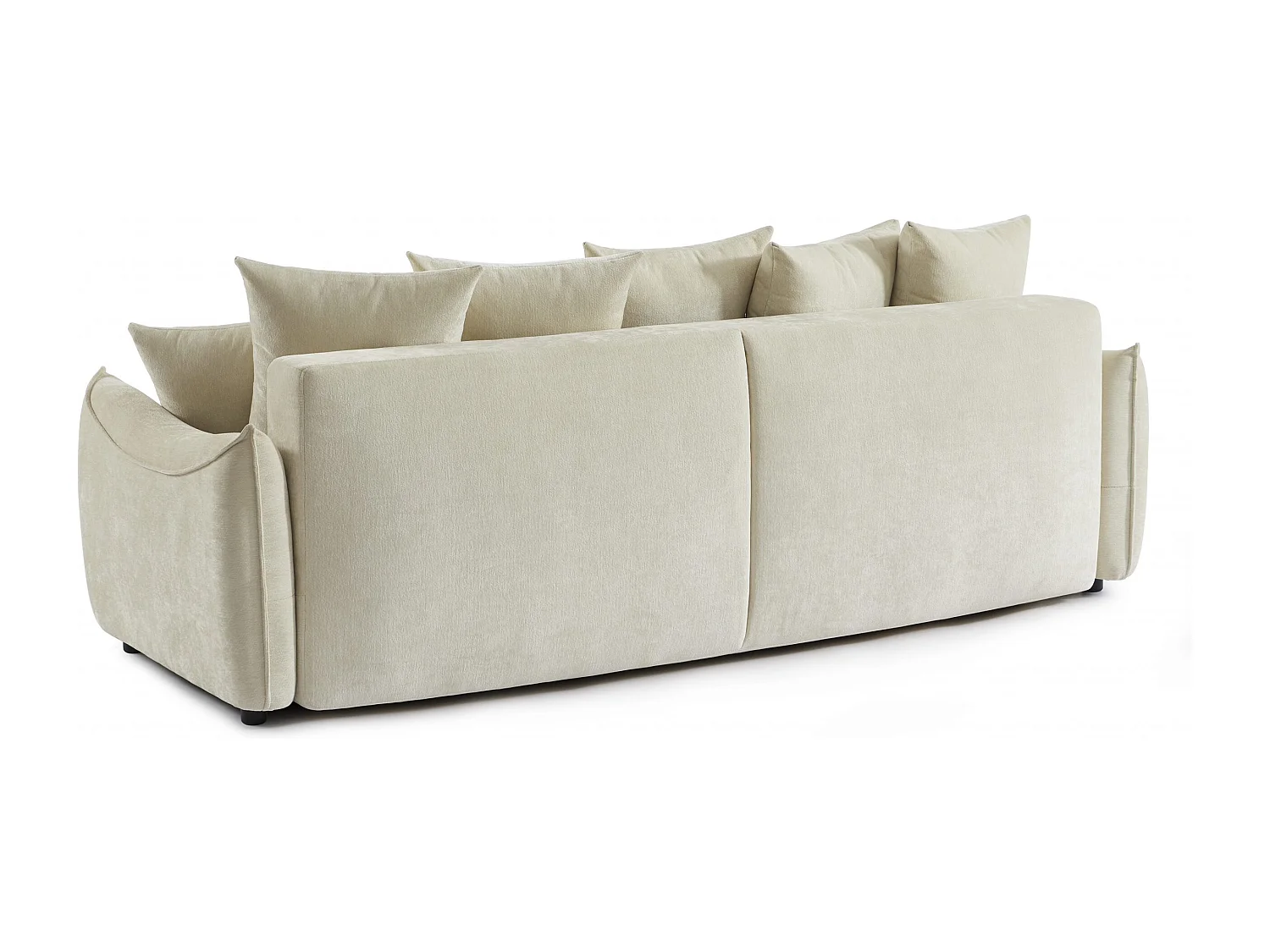 Canapé droit convertible tissu 3 places beige LYORA