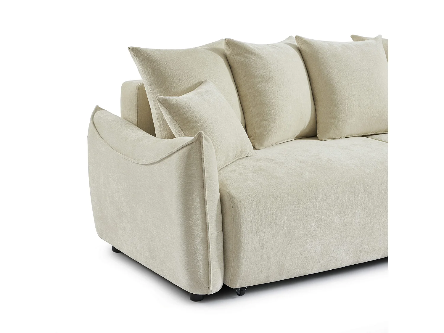 Canapé droit convertible tissu 3 places beige LYORA