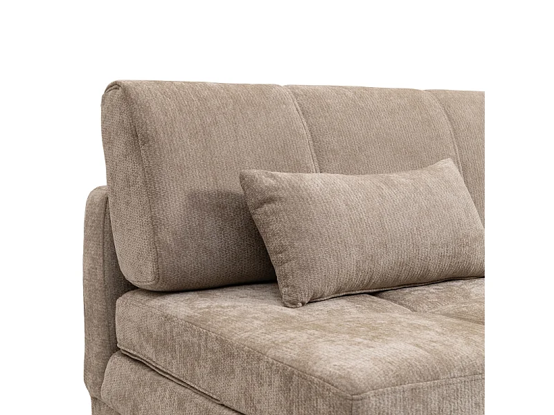 Canapé droit convertible tissu 3 places marron ALVIA