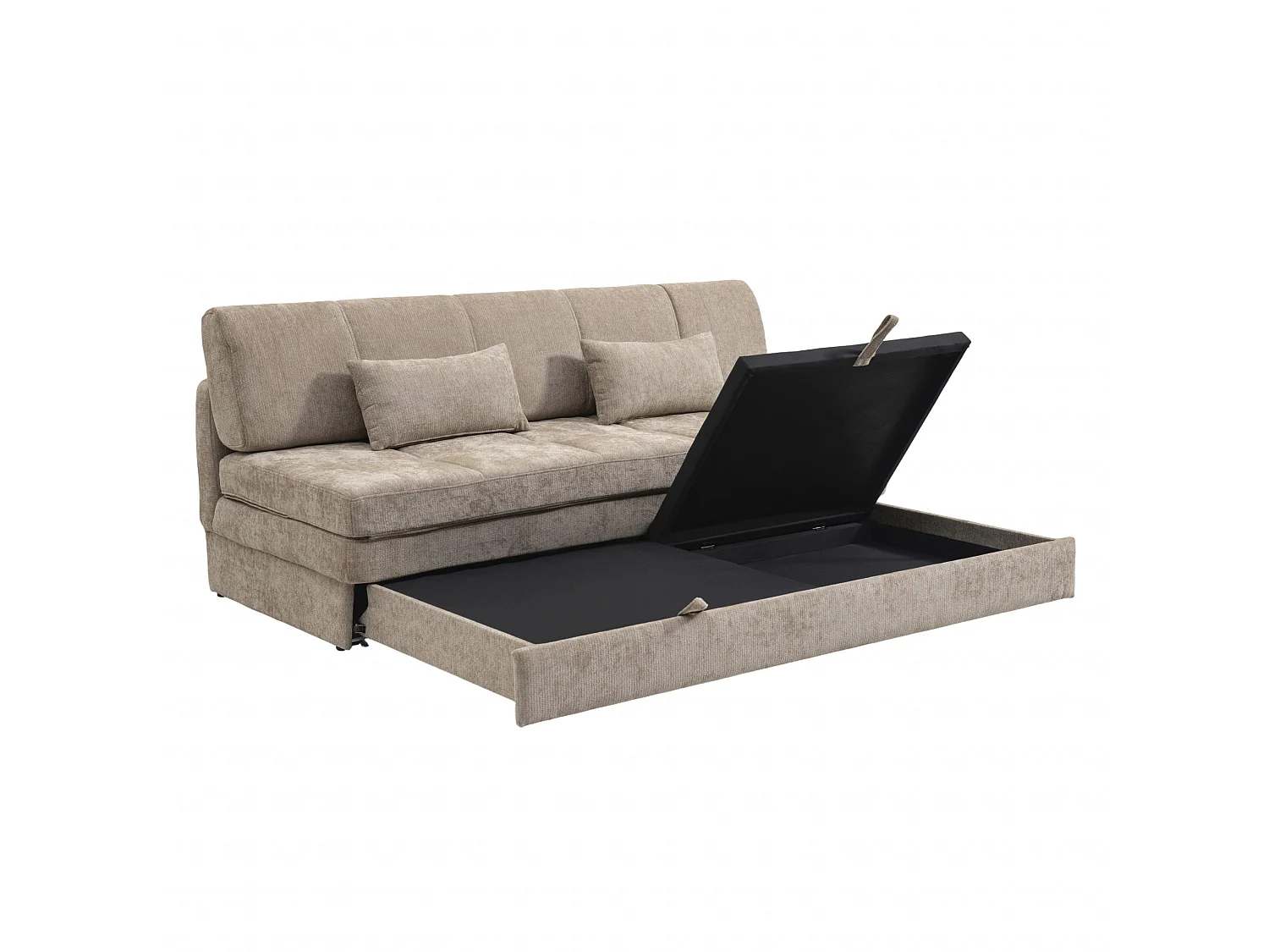 Canapé droit convertible tissu 3 places marron ALVIA