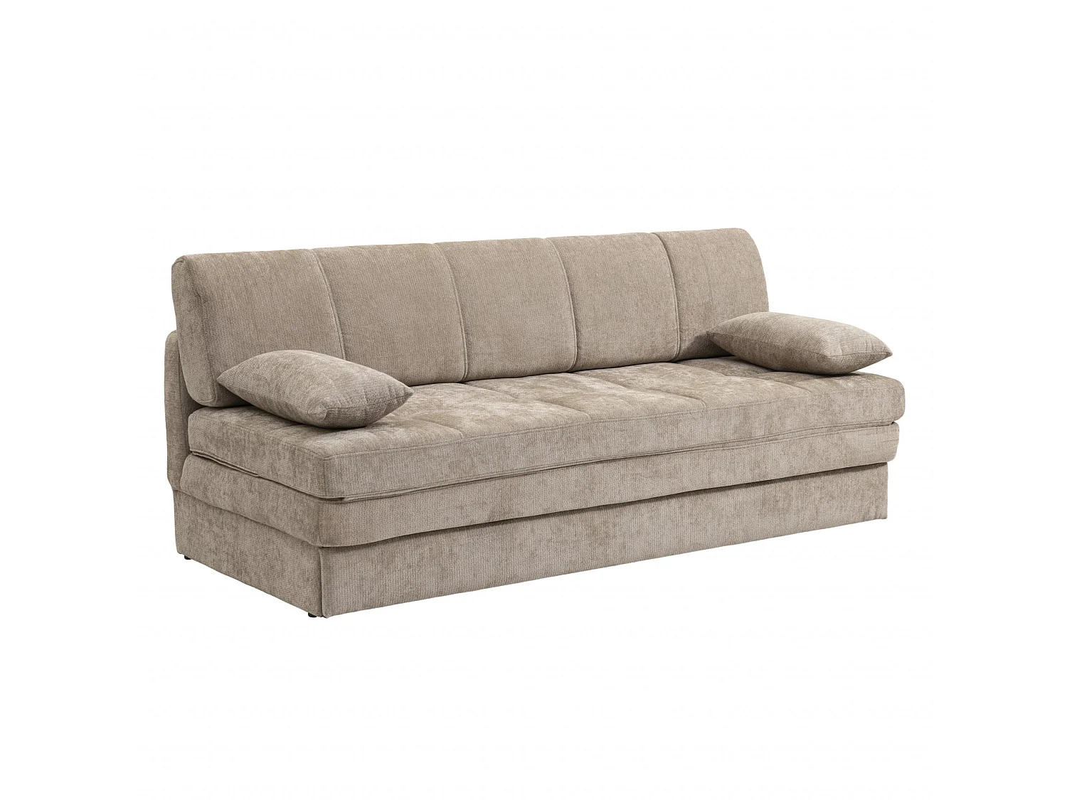 Canapé droit convertible tissu 3 places marron ALVIA