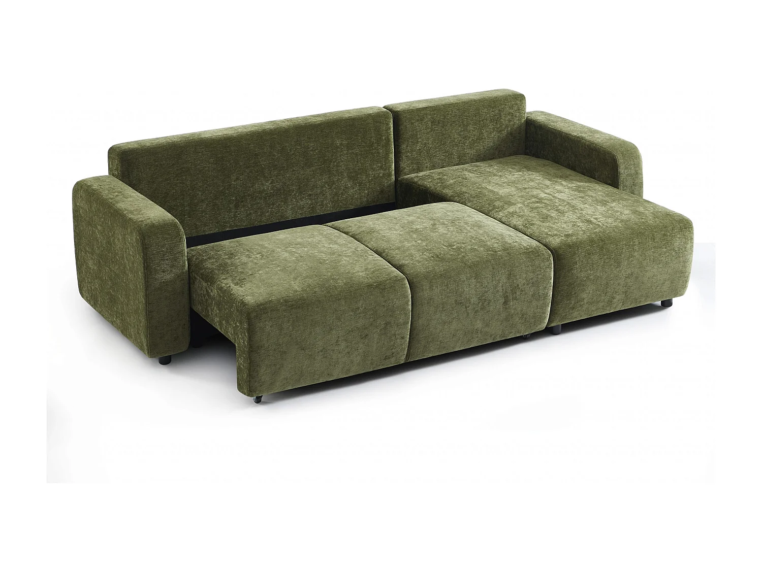 Canapé d'angle réversible convertible tissu 4 places vert KYRON