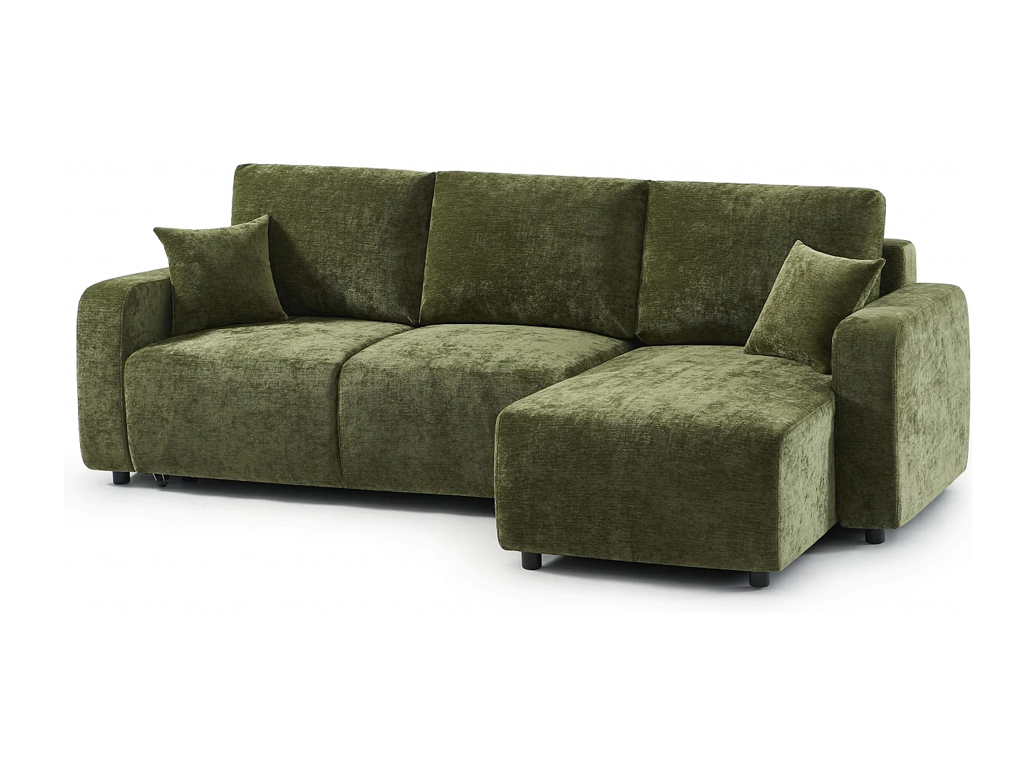 Canapé d'angle réversible convertible tissu 4 places vert KYRON