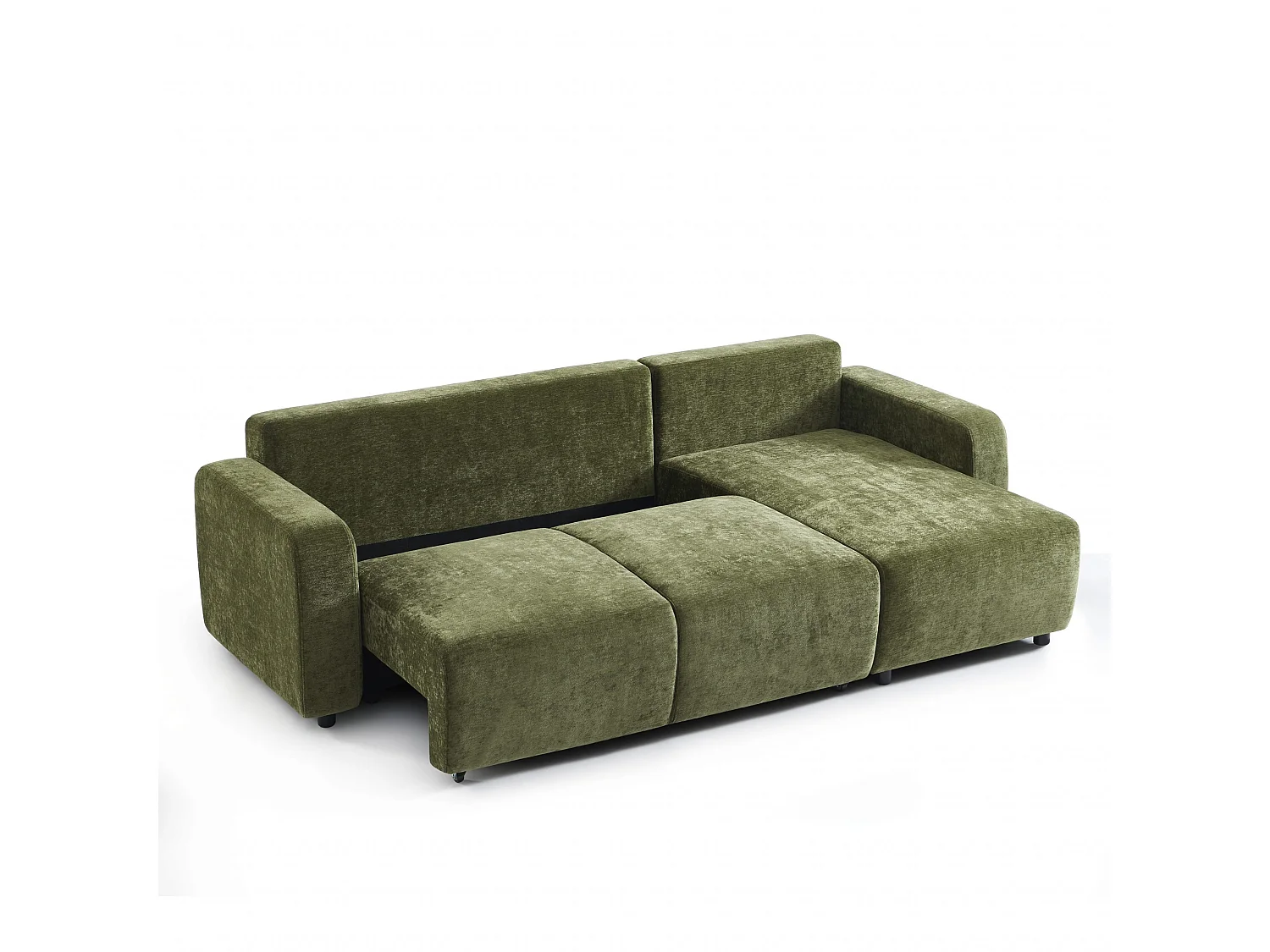 Canapé d'angle réversible convertible tissu 4 places vert KYRON
