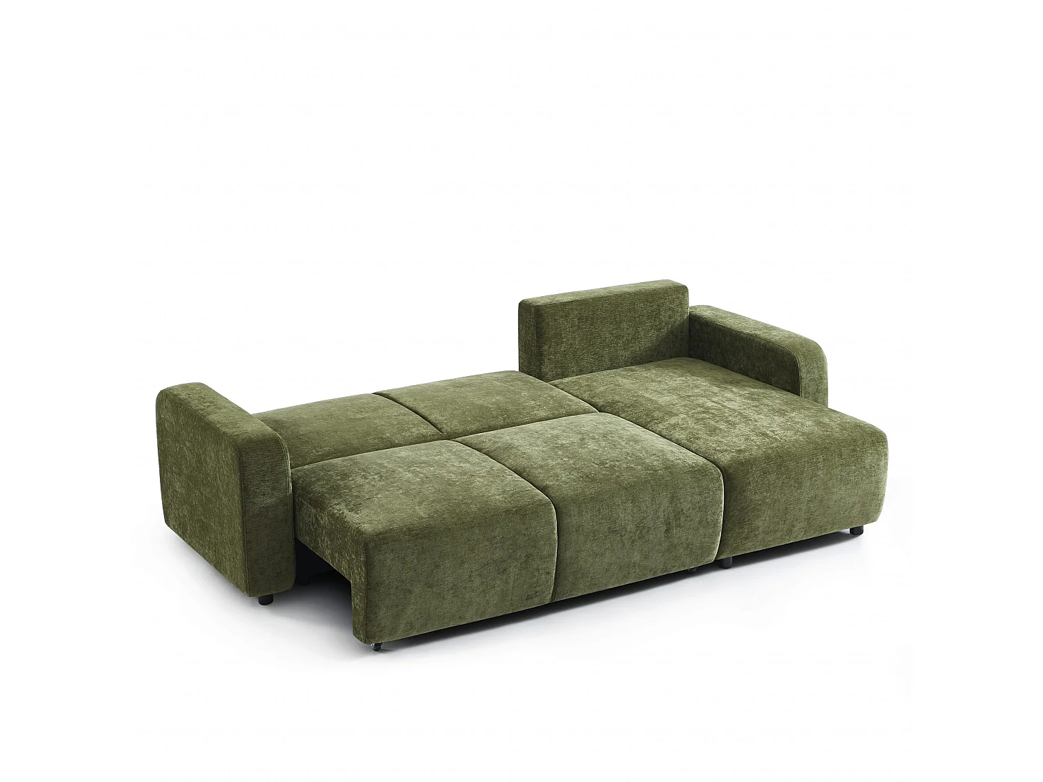 Canapé d'angle réversible convertible tissu 4 places vert KYRON