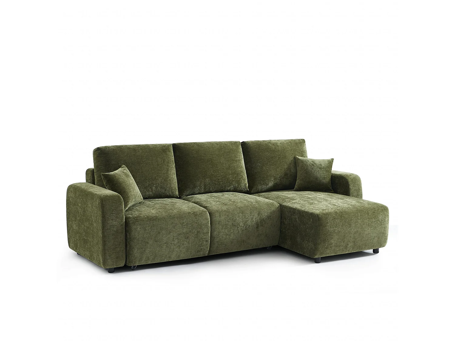 Canapé d'angle réversible convertible tissu 4 places vert KYRON