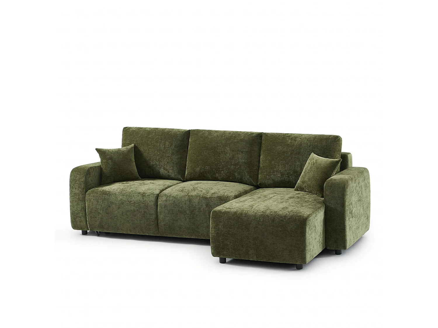 Canapé d'angle réversible convertible tissu 4 places vert KYRON