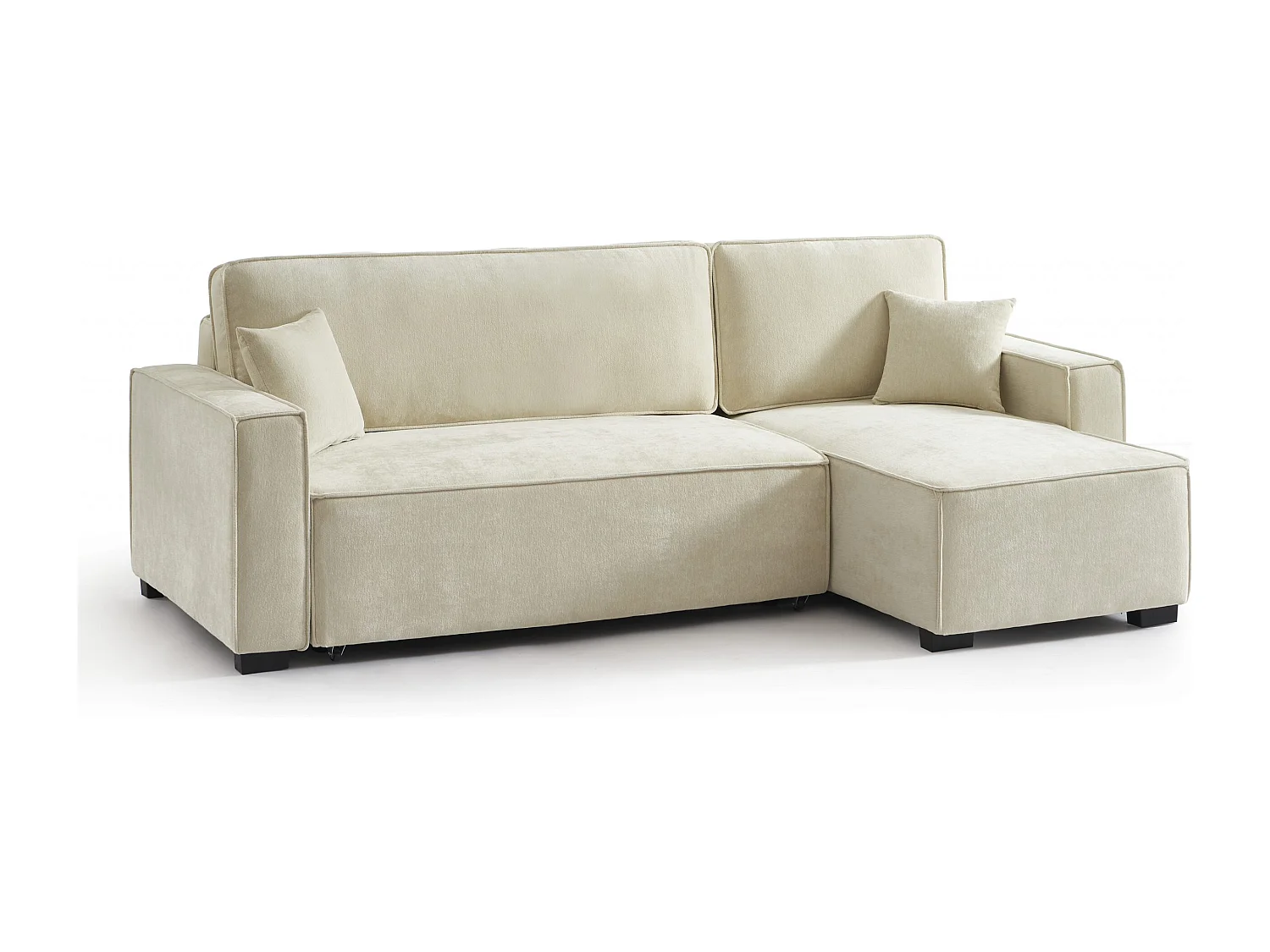 Canapé d'angle réversible convertible tissu 4 places beige ORYON