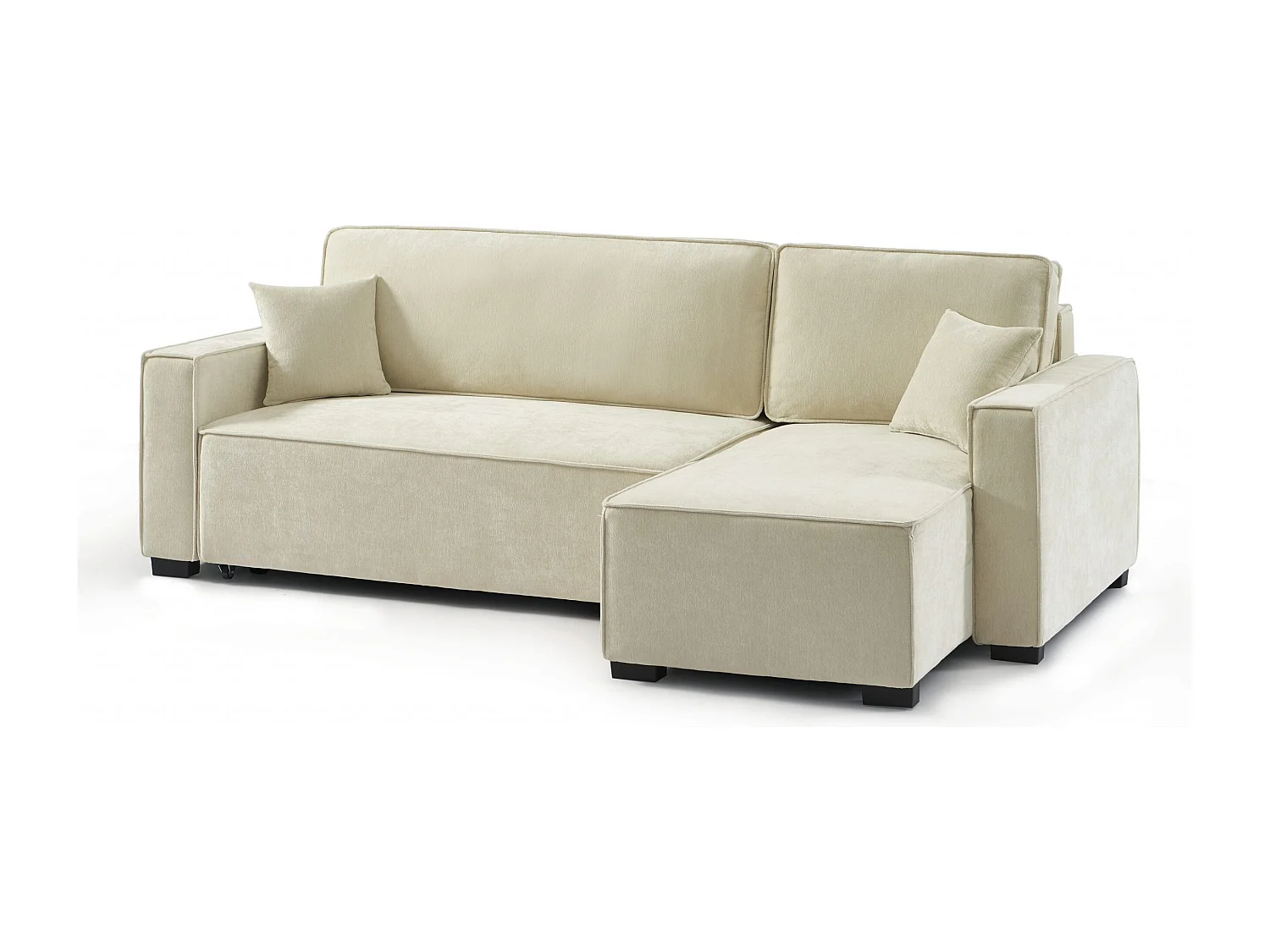 Canapé d'angle réversible convertible tissu 4 places beige ORYON