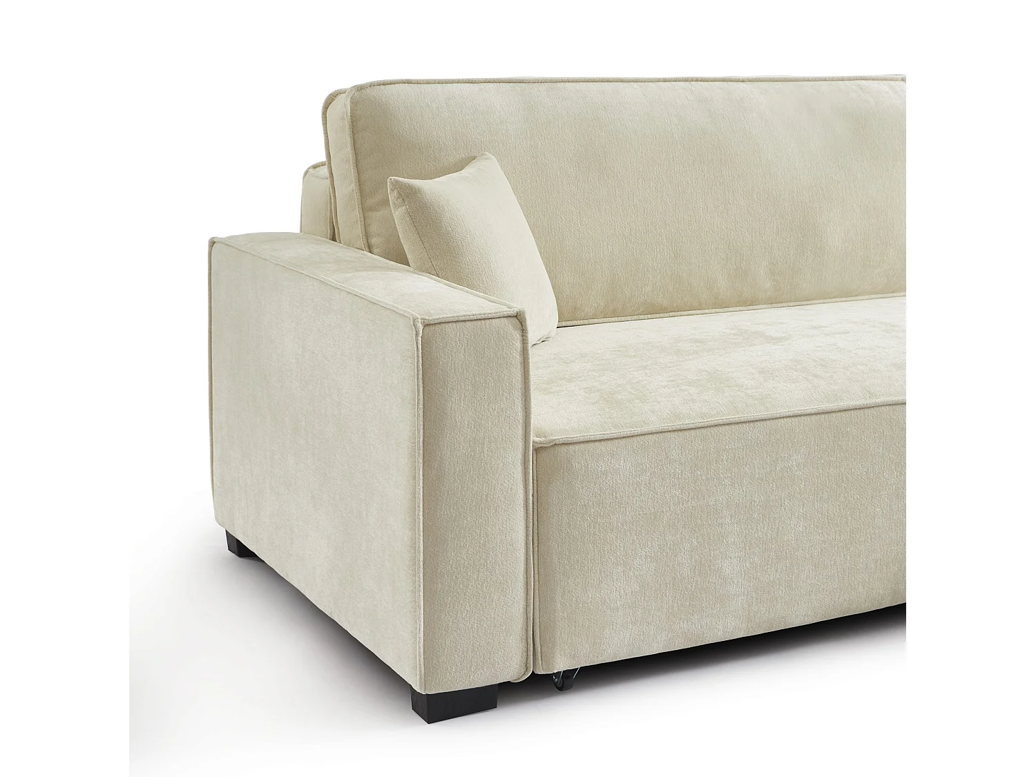 Canapé d'angle réversible convertible tissu 4 places beige ORYON