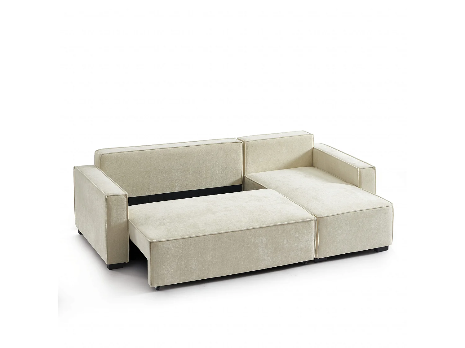 Canapé d'angle réversible convertible tissu 4 places beige ORYON
