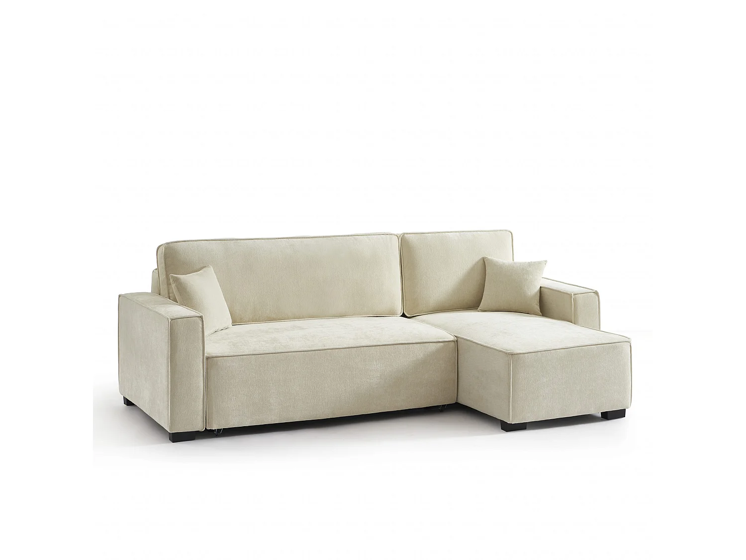 Canapé d'angle réversible convertible tissu 4 places beige ORYON