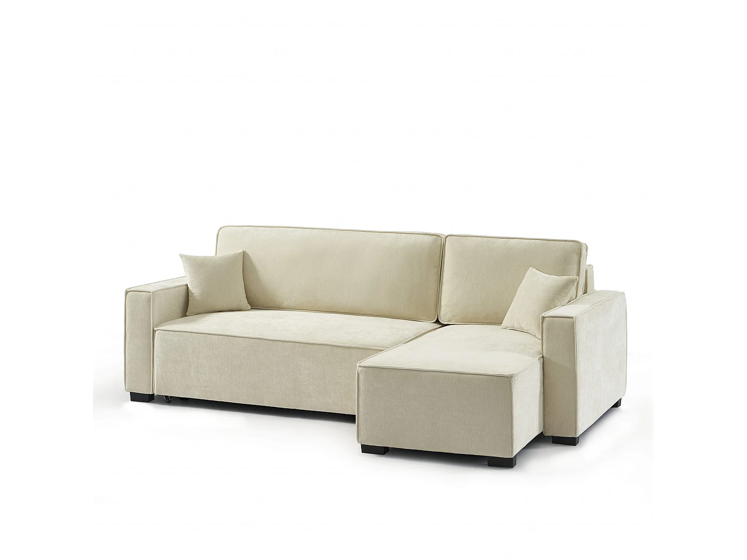 Canapé d'angle réversible convertible tissu 4 places beige ORYON