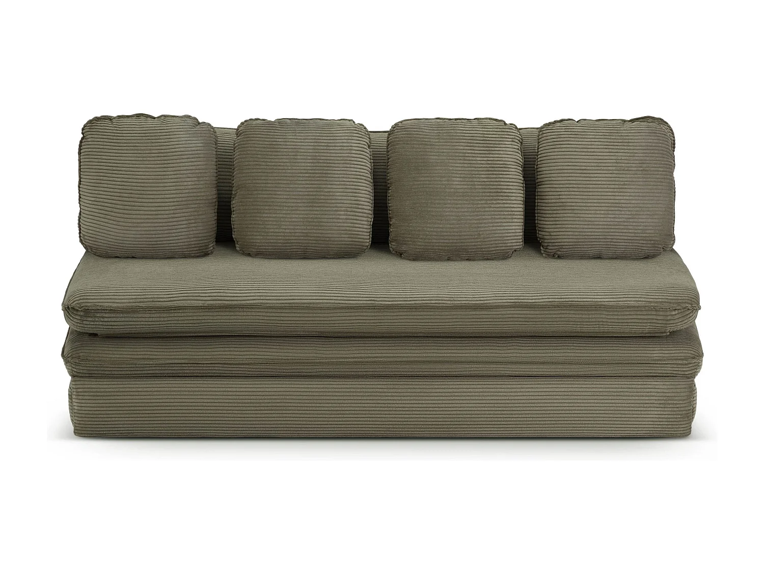 Canapé droit convertible velours côtelé 3 places vert SERON