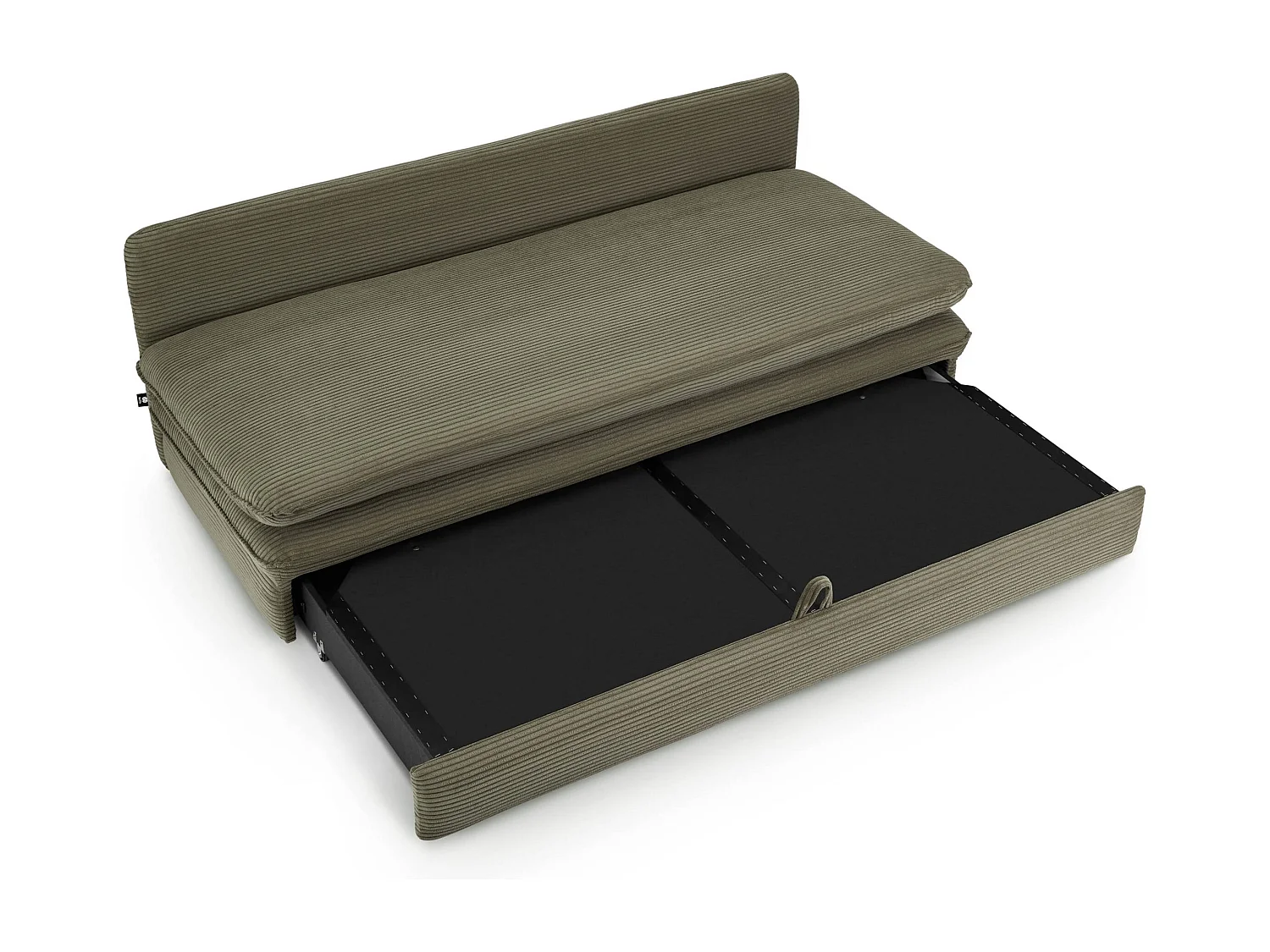 Canapé droit convertible velours côtelé 3 places vert SERON