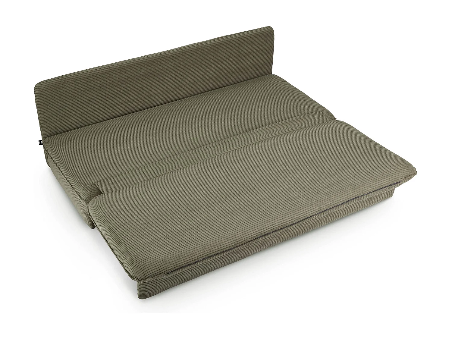 Canapé droit convertible velours côtelé 3 places vert SERON