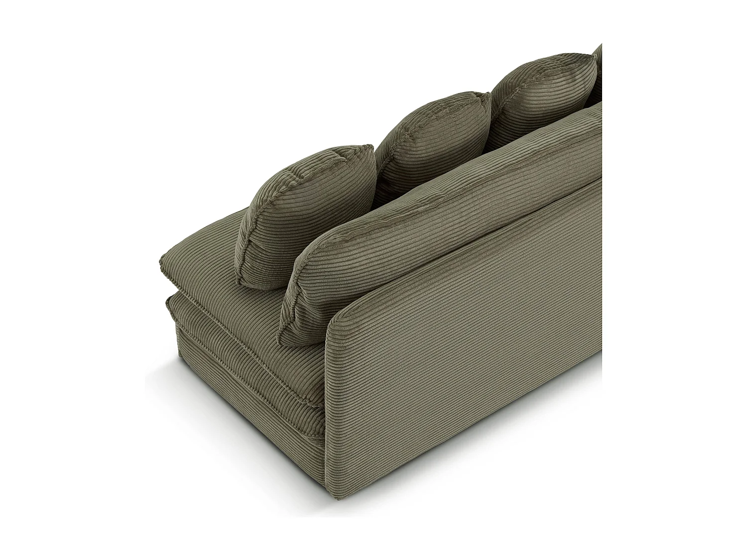 Canapé droit convertible velours côtelé 3 places vert SERON