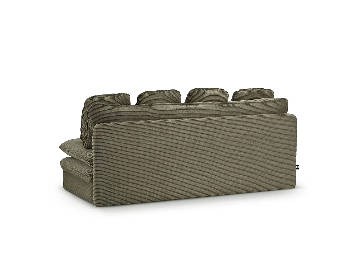 Canapé droit convertible velours côtelé 3 places vert SERON