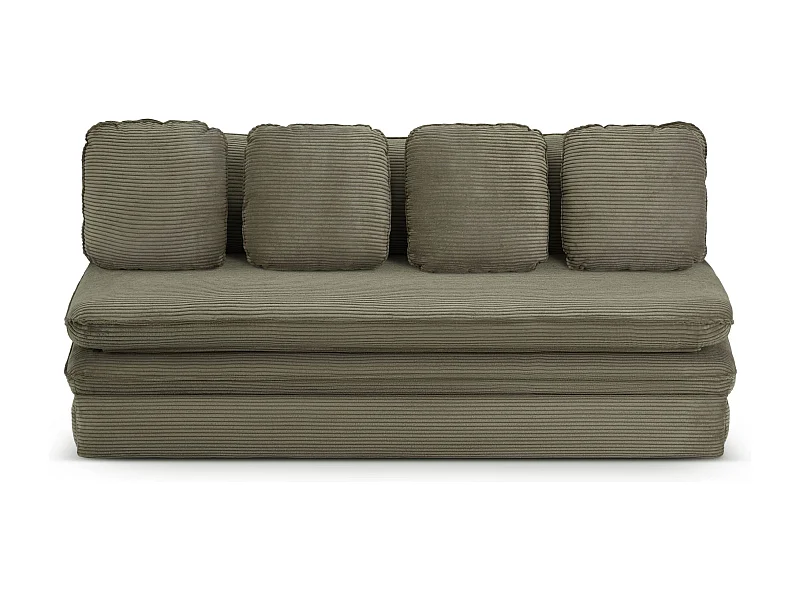 Canapé droit convertible velours côtelé 3 places vert SERON