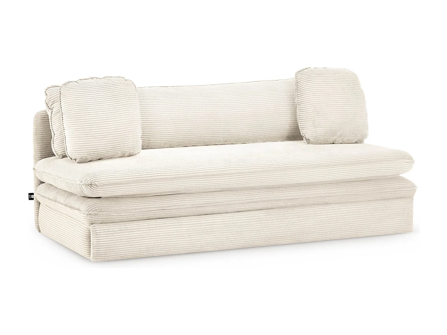 Canapé droit convertible velours côtelé 3 places écru SERON