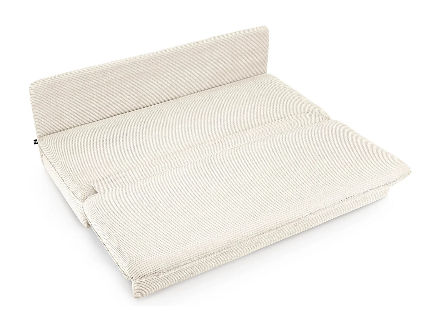 Canapé droit convertible velours côtelé 3 places écru SERON