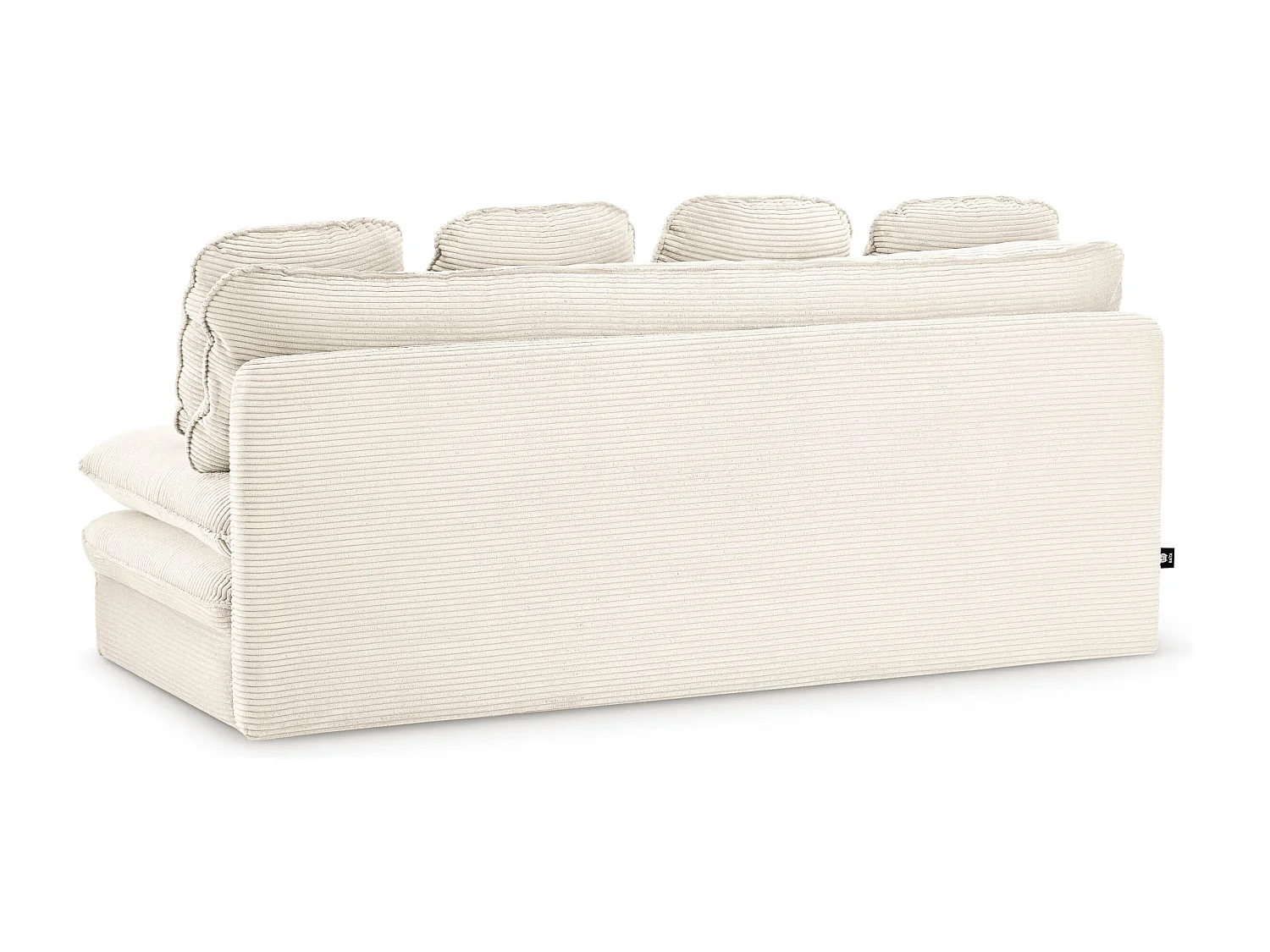 Canapé droit convertible velours côtelé 3 places écru SERON