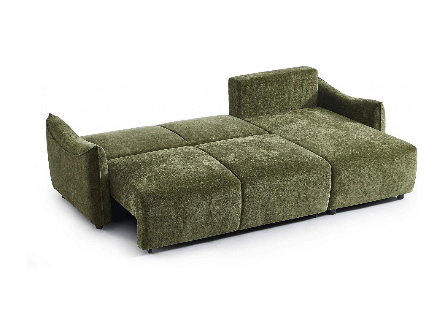 Canapé d'angle réversible convertible tissu 4 places vert LYORA