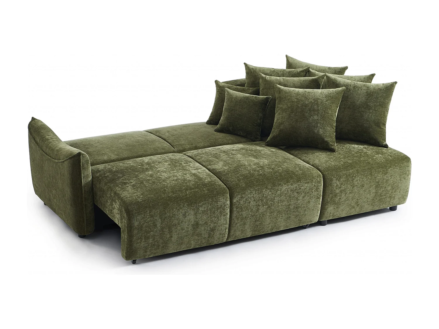 Canapé d'angle réversible convertible tissu 4 places vert LYORA