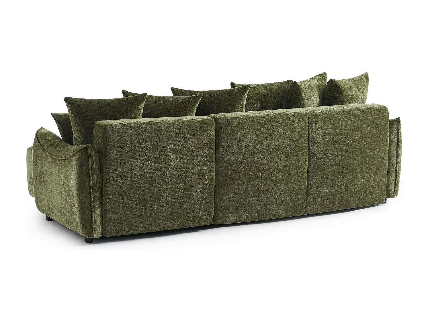 Canapé d'angle réversible convertible tissu 4 places vert LYORA