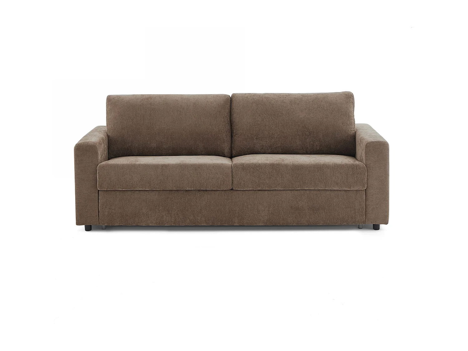 Canapé droit convertible tissu 4 places marron ZAYEN