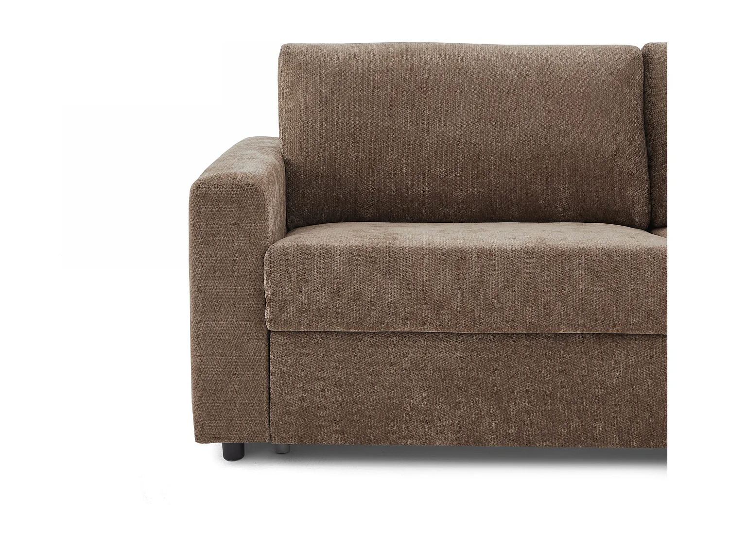 Canapé droit convertible tissu 4 places marron ZAYEN