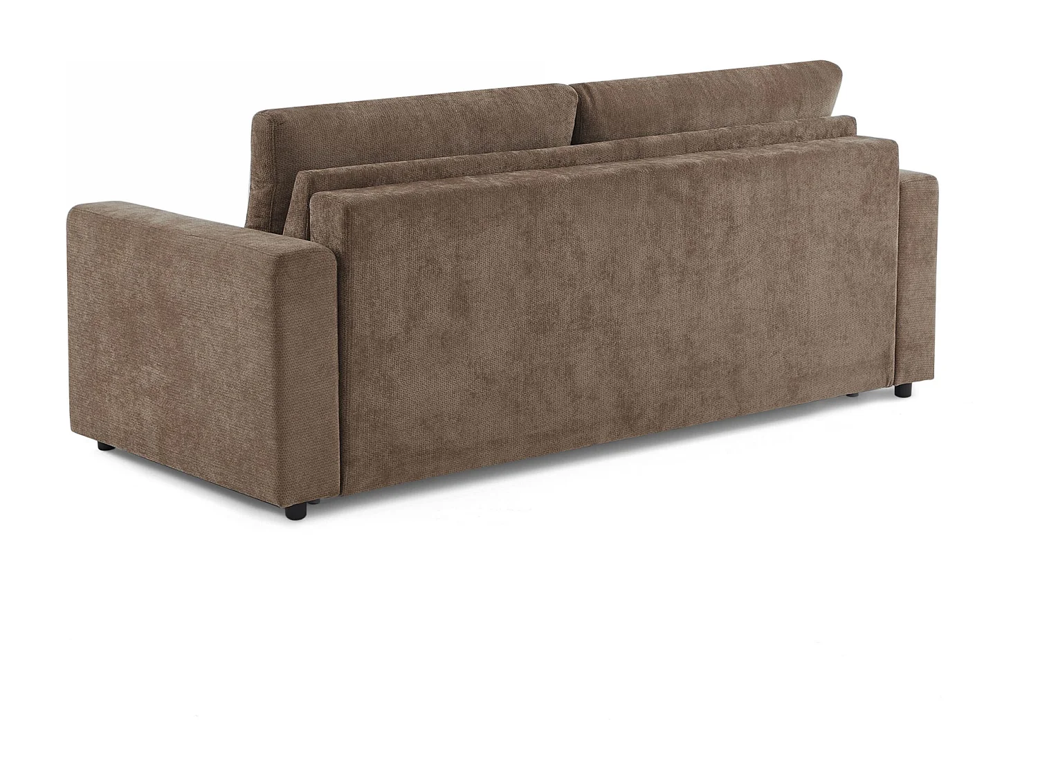Canapé droit convertible tissu 4 places marron ZAYEN
