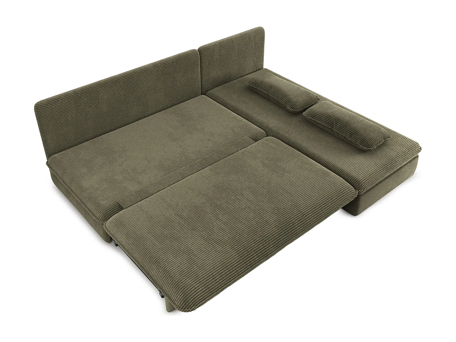 Canapé d'angle réversible convertible velours côtelé 4 places vert SERON