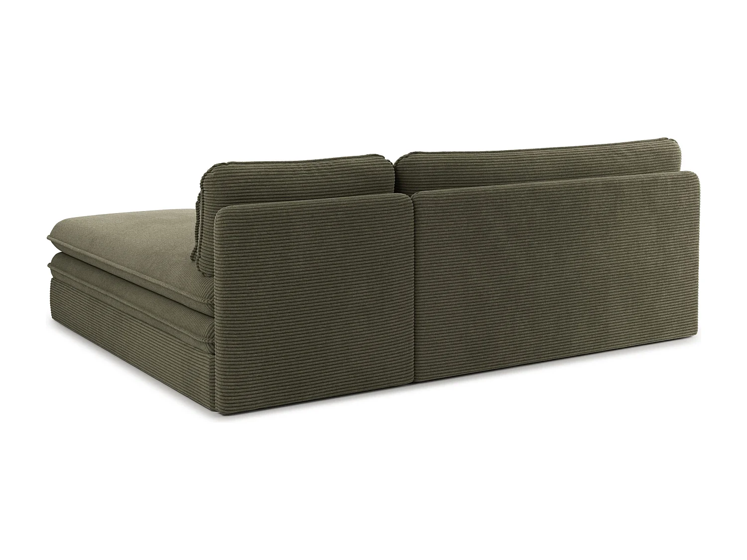 Canapé d'angle réversible convertible velours côtelé 4 places vert SERON