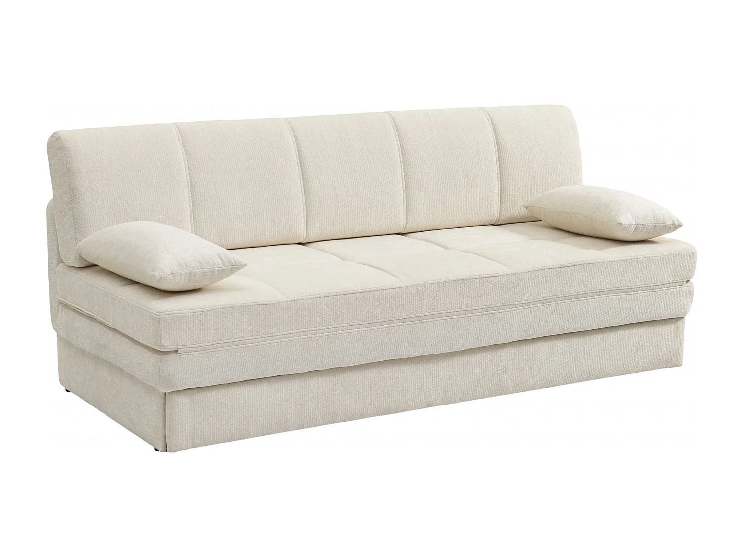 Canapé droit convertible tissu 3 places beige ALVIA