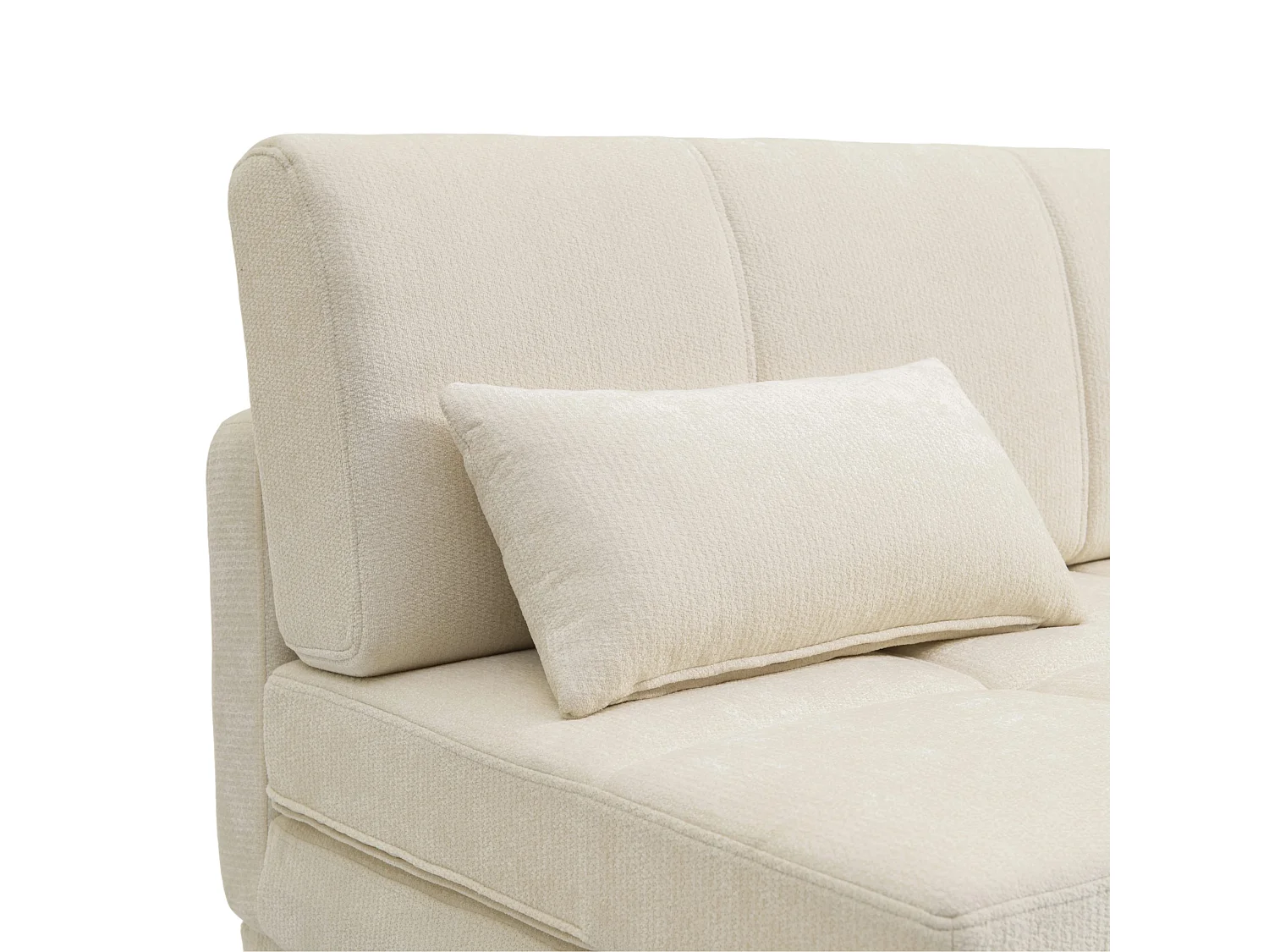 Canapé droit convertible tissu 3 places beige ALVIA