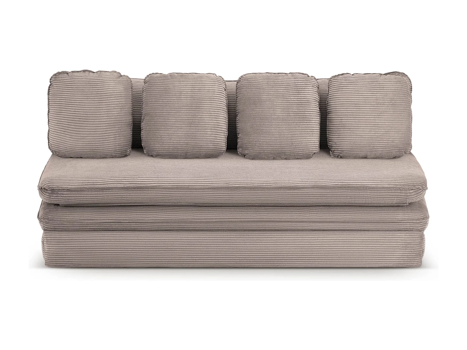 Canapé droit convertible velours côtelé 3 places grège SERON