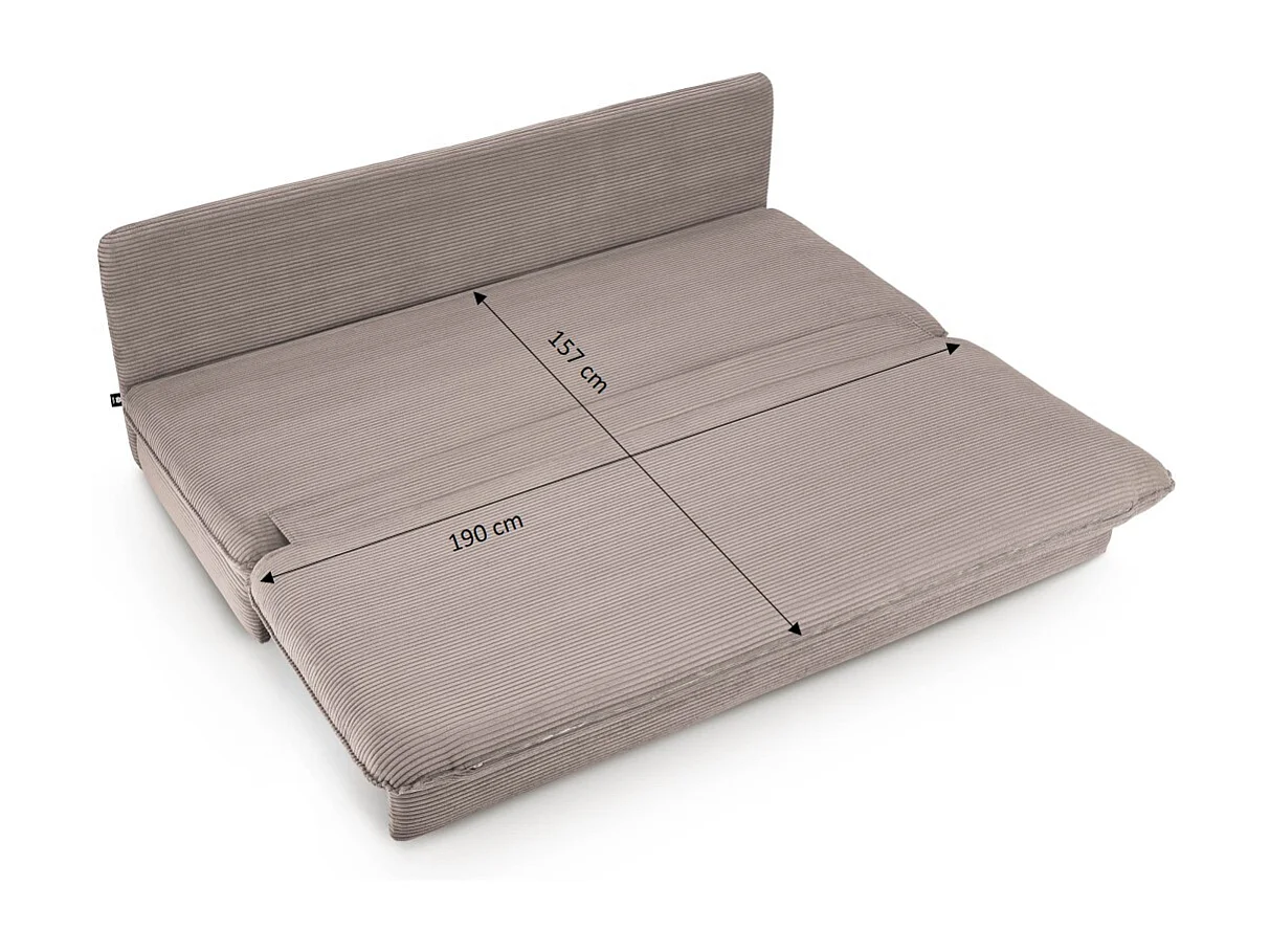 Canapé droit convertible velours côtelé 3 places grège SERON