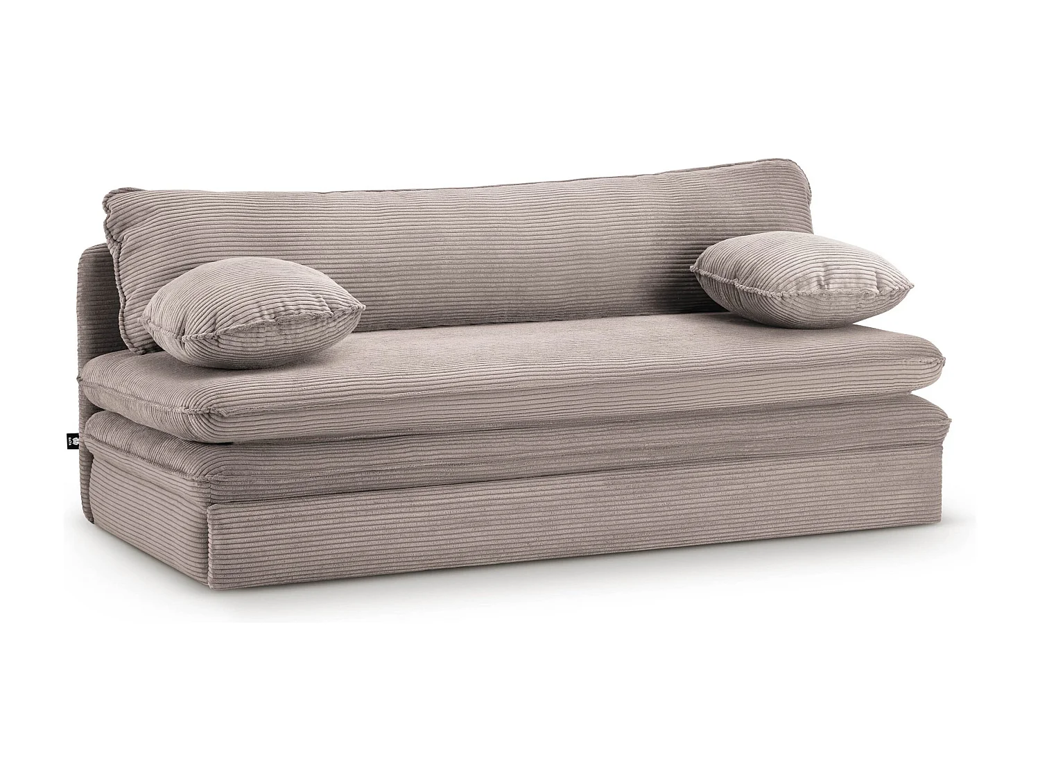 Canapé droit convertible velours côtelé 3 places grège SERON