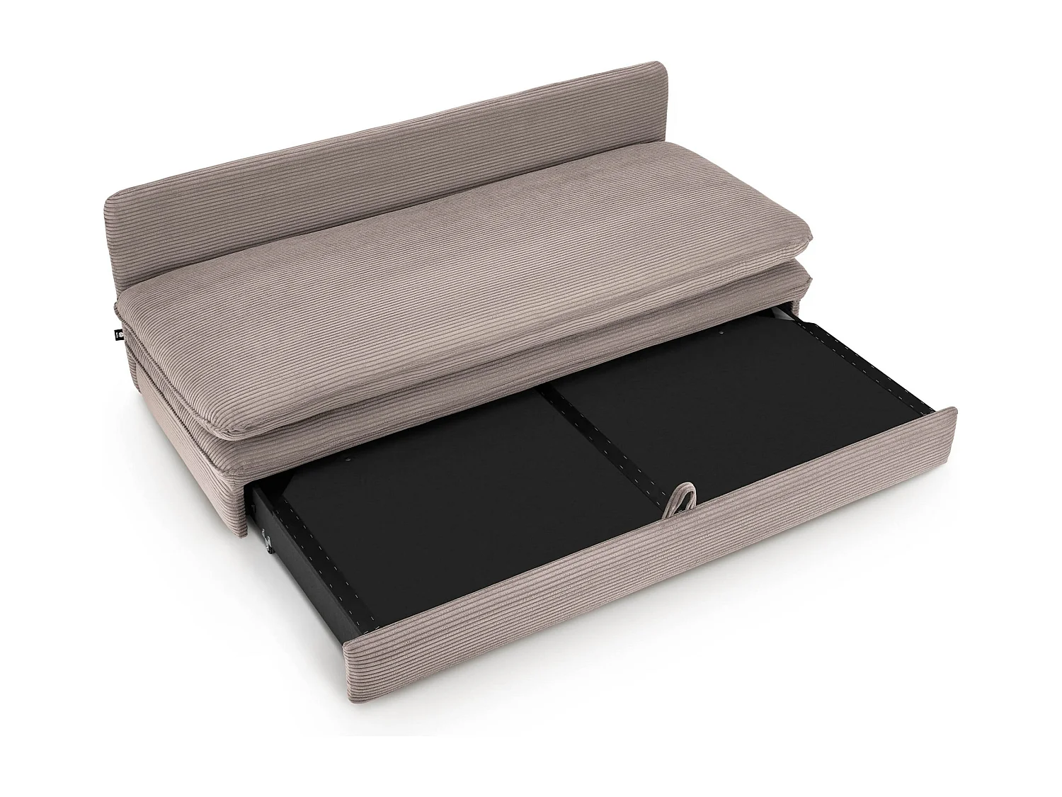 Canapé droit convertible velours côtelé 3 places grège SERON