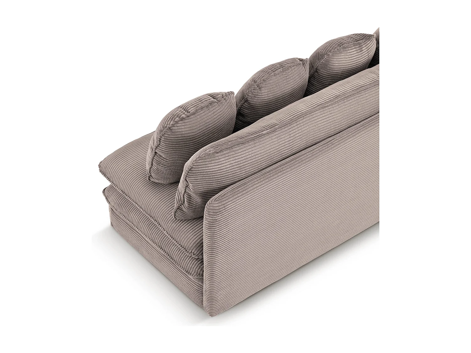 Canapé droit convertible velours côtelé 3 places grège SERON