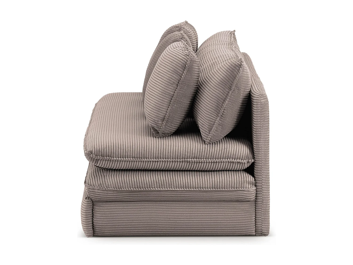 Canapé droit convertible velours côtelé 3 places grège SERON