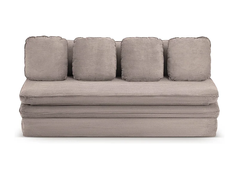 Canapé droit convertible velours côtelé 3 places grège SERON