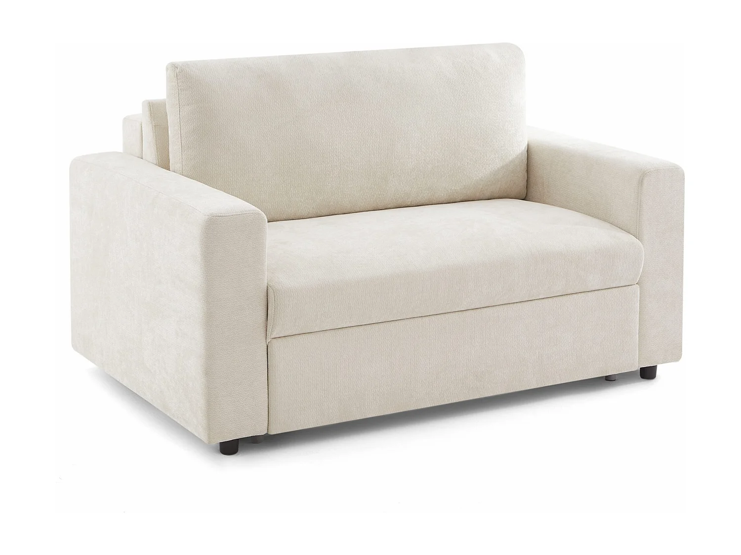 Canapé droit convertible tissu 2 places beige ZAYEN