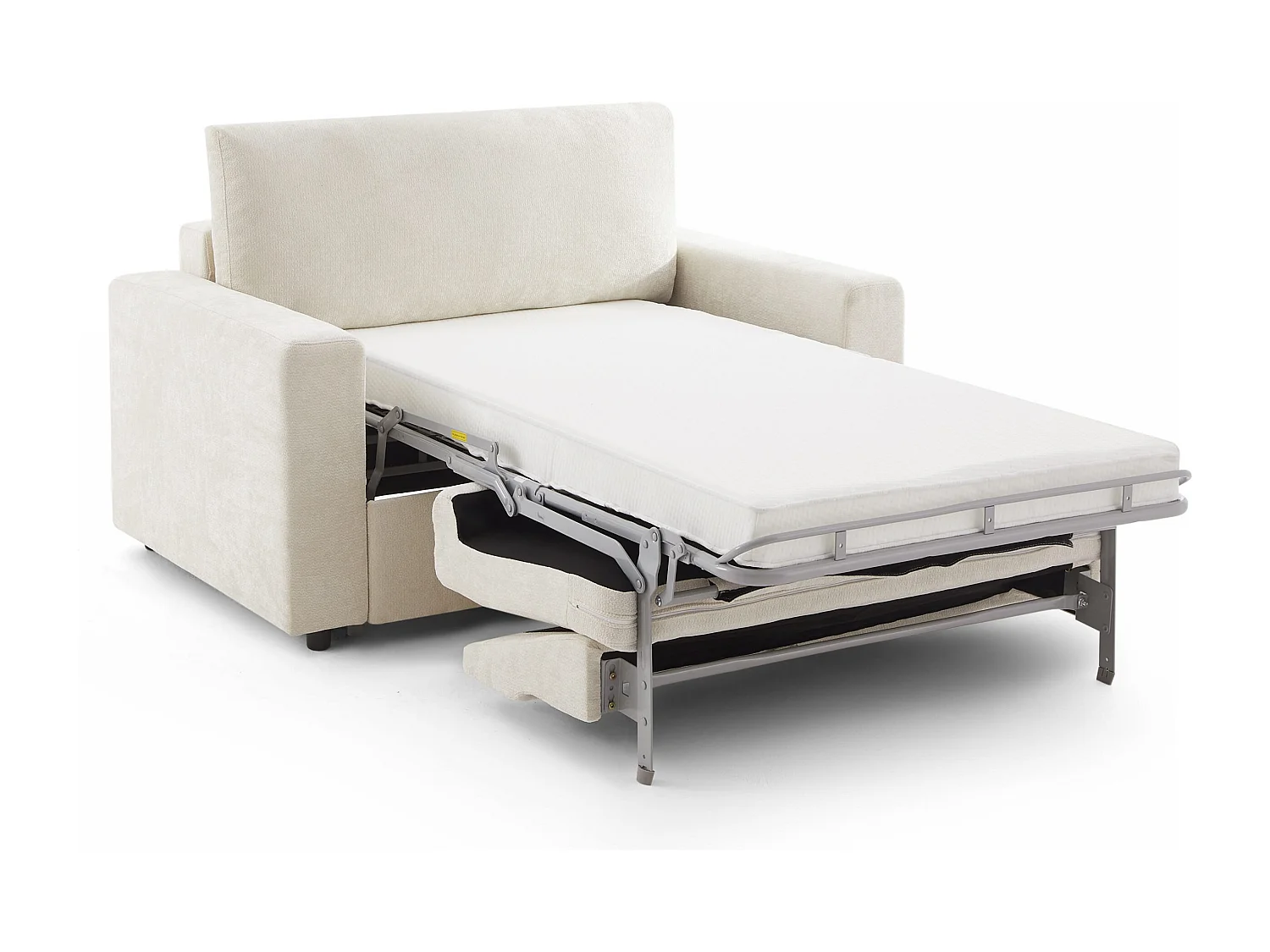 Canapé droit convertible tissu 2 places beige ZAYEN