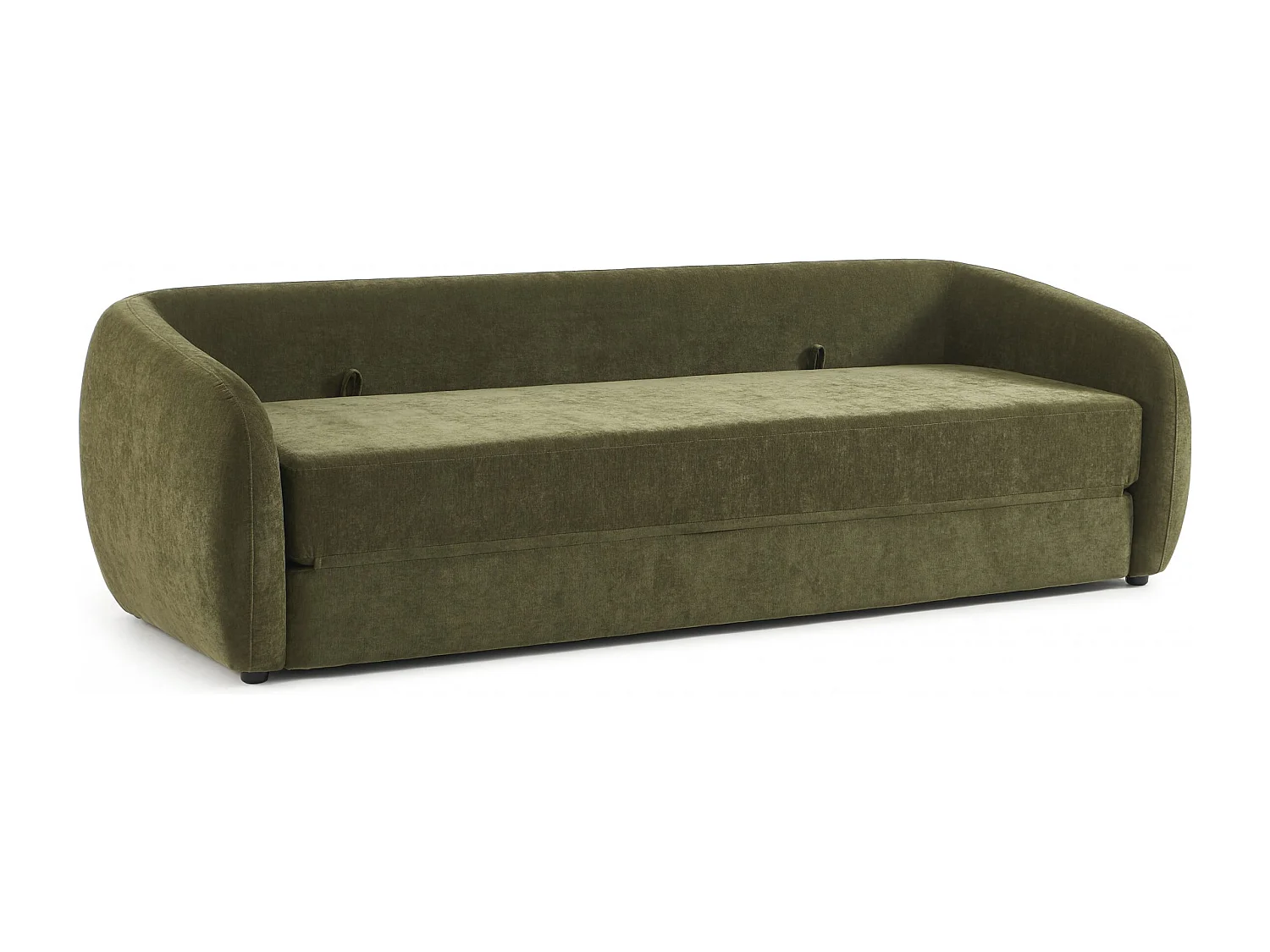 Canapé droit convertible tissu chenille 3 places vert VORIN