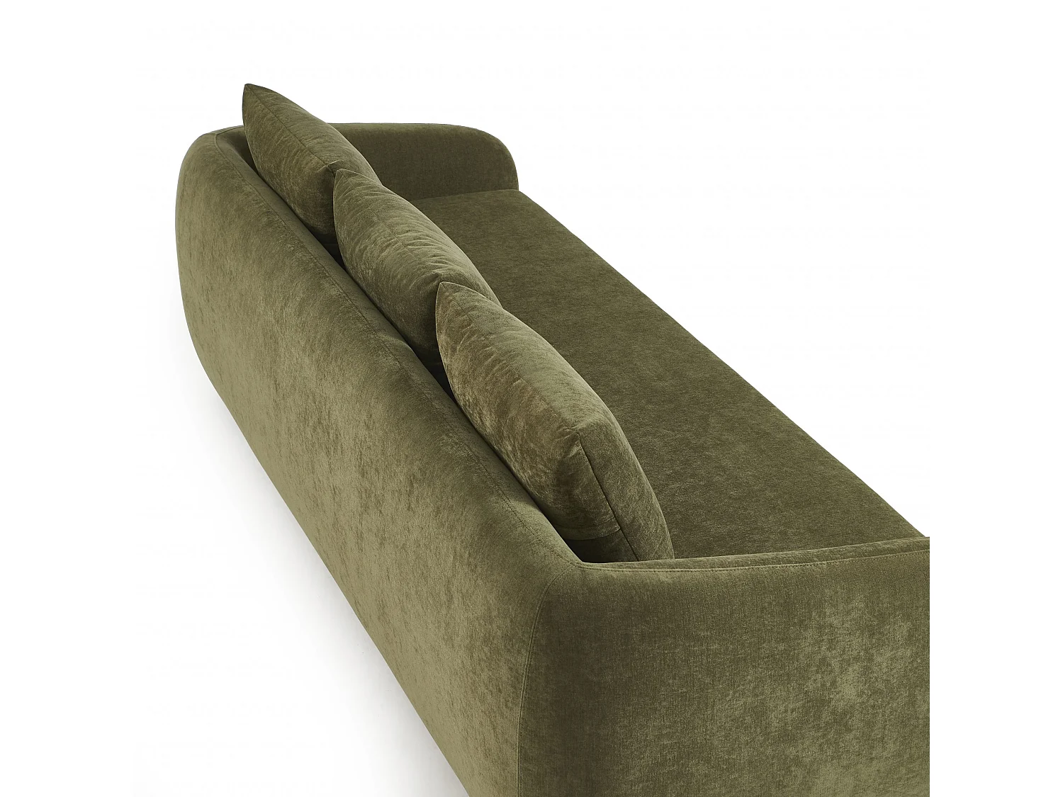 Canapé droit convertible tissu chenille 3 places vert VORIN