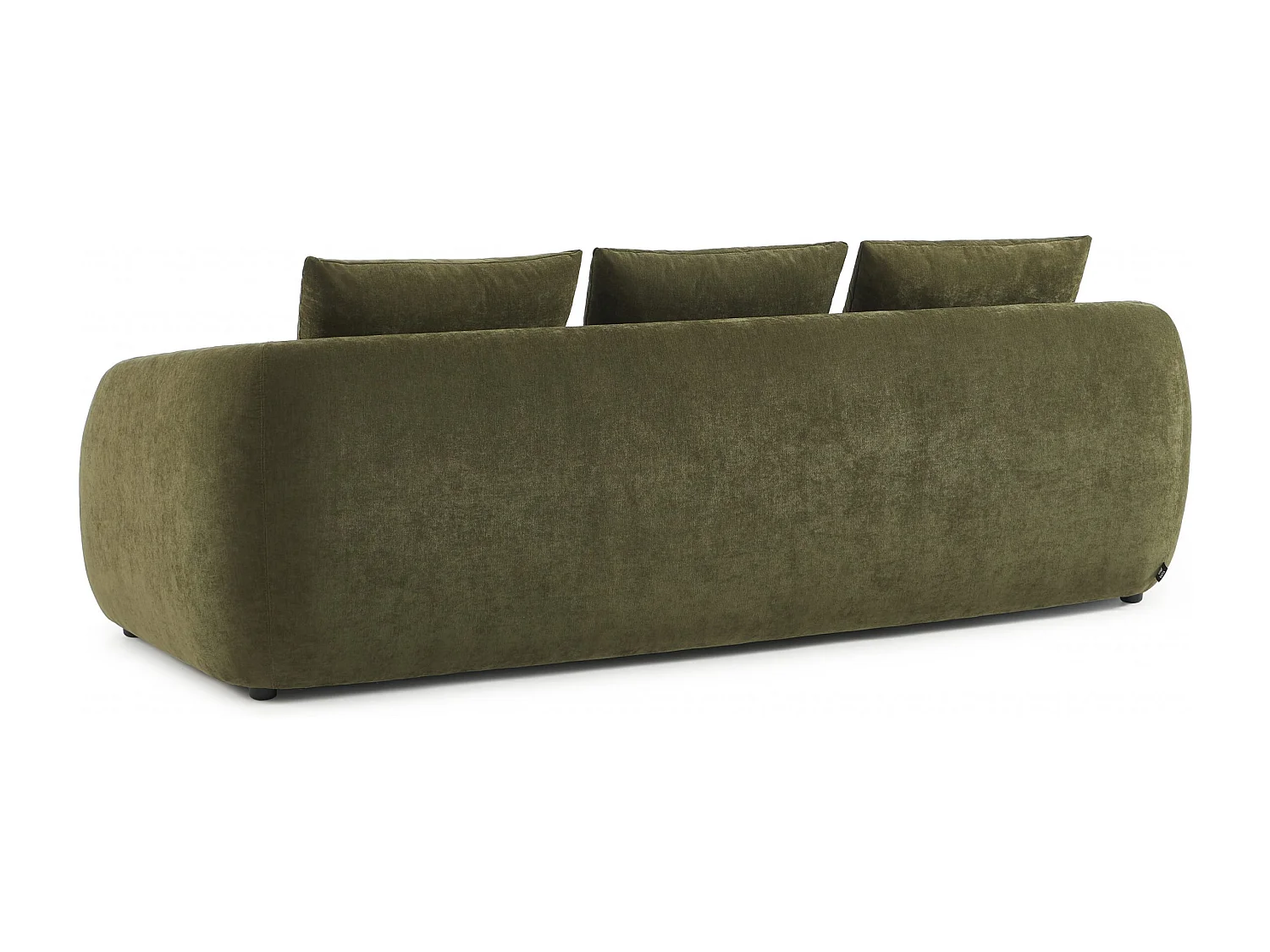 Canapé droit convertible tissu chenille 3 places vert VORIN