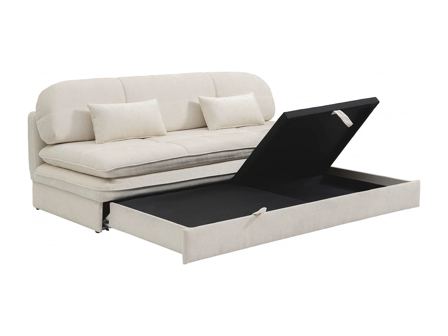 Canapé droit convertible tissu 3 places beige MYNORA